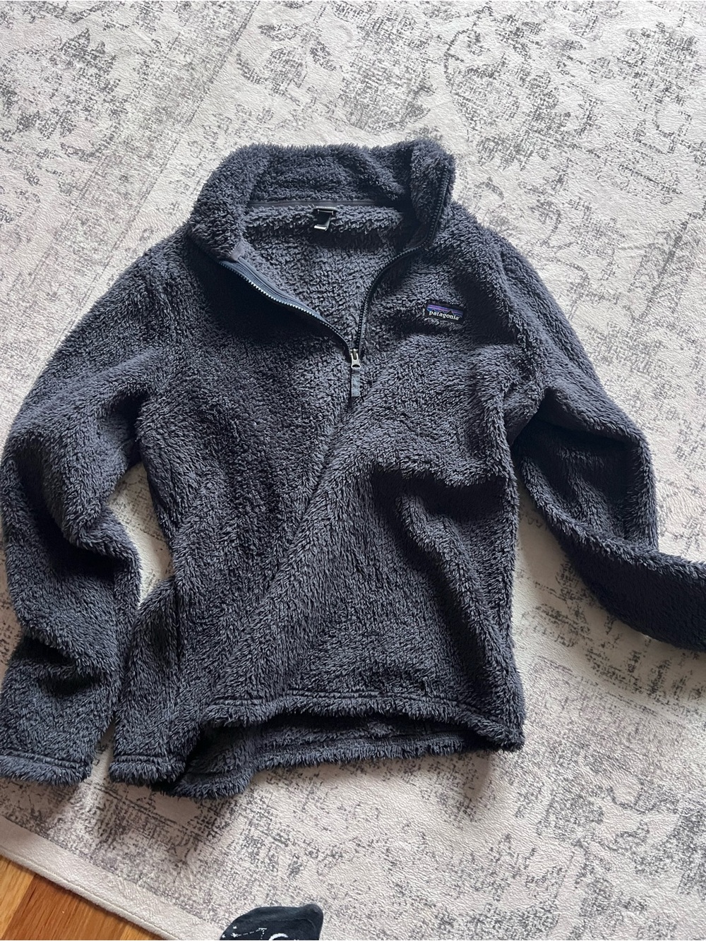 Patagonia Grey Sherpa Half-Zip Puffer Jacket